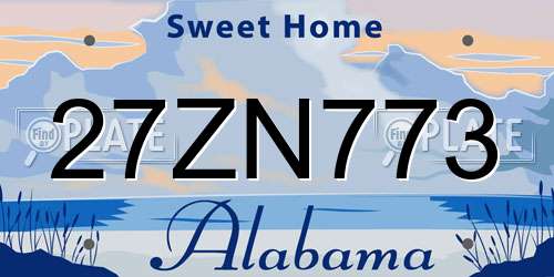 27ZN773 Alabama License Plate