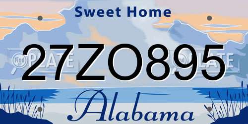 27ZO895 Alabama License Plate