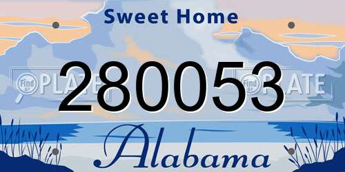 280053 Alabama License Plate
