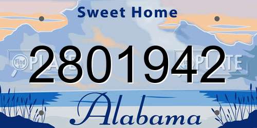 2801942 Alabama License Plate