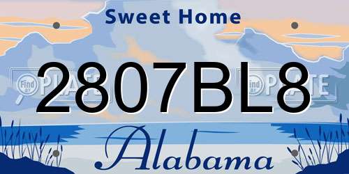 2807BL8 Alabama License Plate