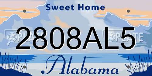 2808AL5 Alabama License Plate