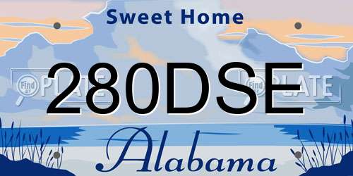 280DSE Alabama License Plate
