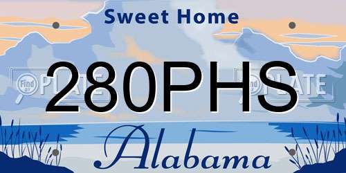 280PHS Alabama License Plate