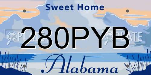 280PYB Alabama License Plate