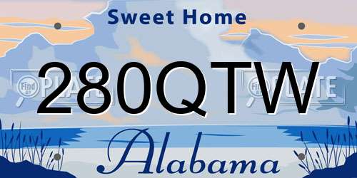 280QTW Alabama License Plate