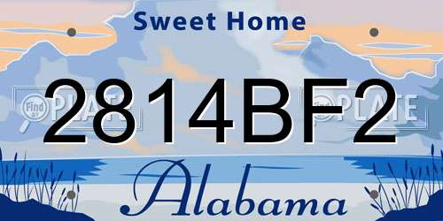 2814BF2 Alabama License Plate
