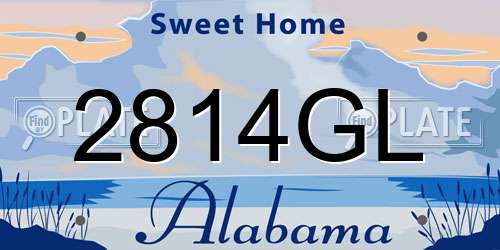 2814GL Alabama License Plate
