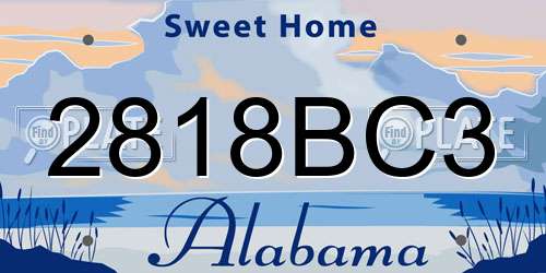 2818BC3 Alabama License Plate