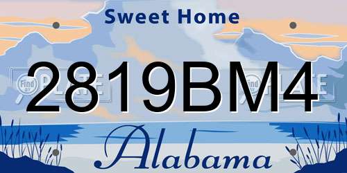 2819BM4 Alabama License Plate