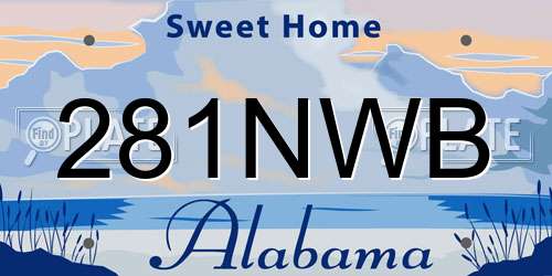 281NWB Alabama License Plate