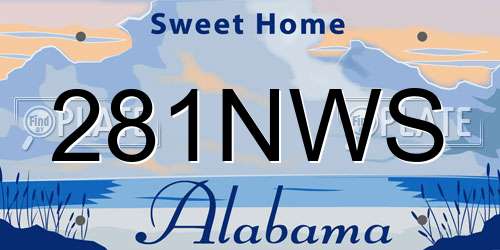 281NWS Alabama License Plate