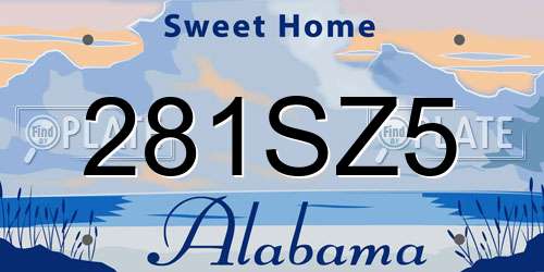 281SZ5 Alabama License Plate