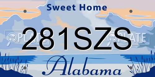 281SZS Alabama License Plate