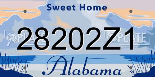 28202Z1 Alabama License Plate