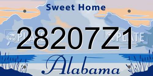 28207Z1 Alabama License Plate