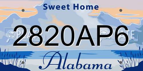 2820AP6 Alabama License Plate