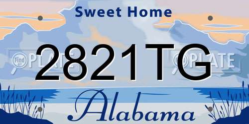 2821TG Alabama License Plate