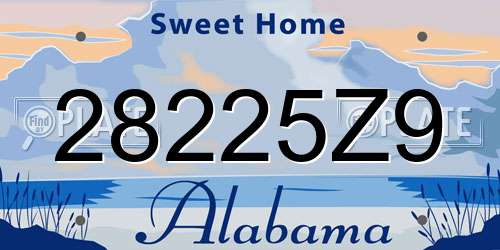 28225Z9 Alabama License Plate