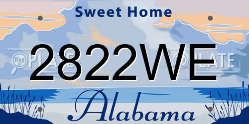 2822WE Alabama License Plate