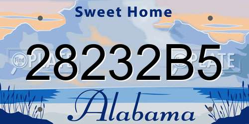 28232B5 Alabama License Plate