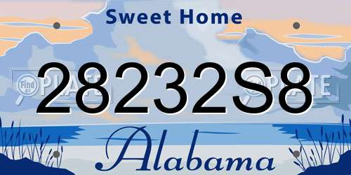 28232S8 Alabama License Plate