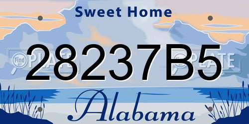 28237B5 Alabama License Plate