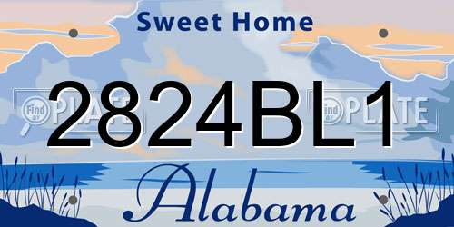 2824BL1 Alabama License Plate
