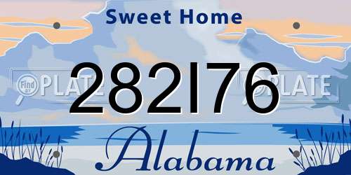 282I76 Alabama License Plate