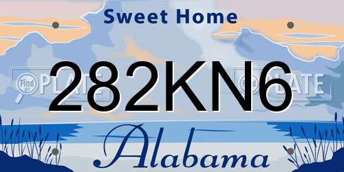 282KN6 Alabama License Plate