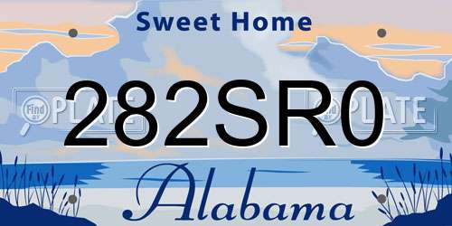 282SR0 Alabama License Plate