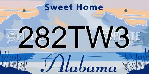 282TW3 Alabama License Plate