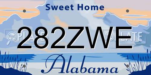 282ZWE Alabama License Plate