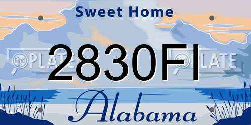 2830FI Alabama License Plate