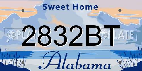 2832BT Alabama License Plate