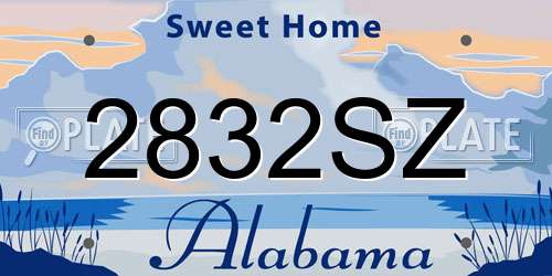 2832SZ Alabama License Plate
