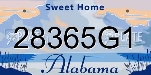 28365G1 Alabama License Plate