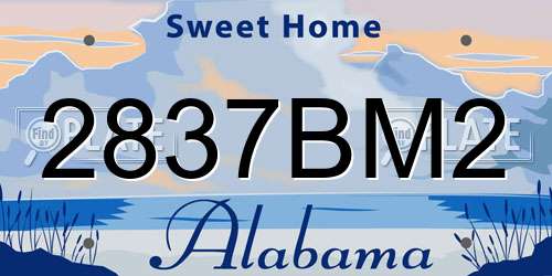 2837BM2 Alabama License Plate