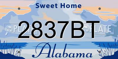 2837BT Alabama License Plate
