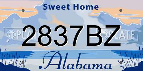 2837BZ Alabama License Plate