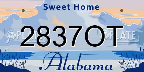 2837OT Alabama License Plate