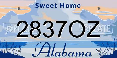 2837OZ Alabama License Plate