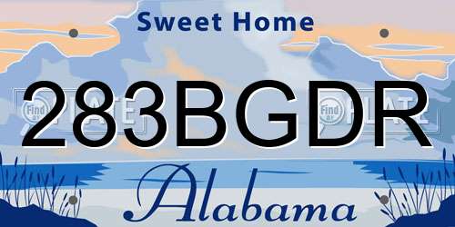 283BGDR Alabama License Plate