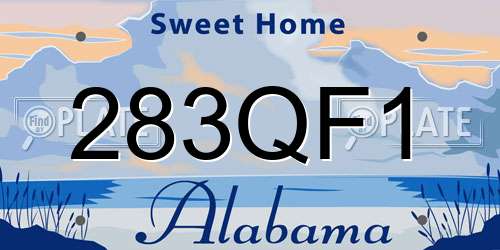 283QF1 Alabama License Plate
