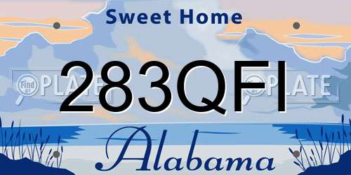 283QFI Alabama License Plate