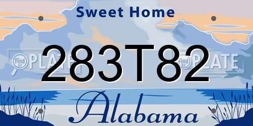 283T82 Alabama License Plate