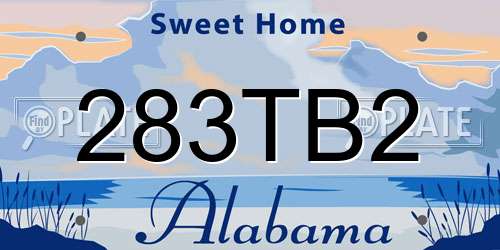 283TB2 Alabama License Plate