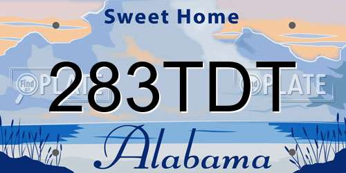 283TDT Alabama License Plate