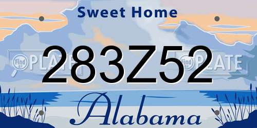 283Z52 Alabama License Plate