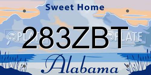 283ZBT Alabama License Plate